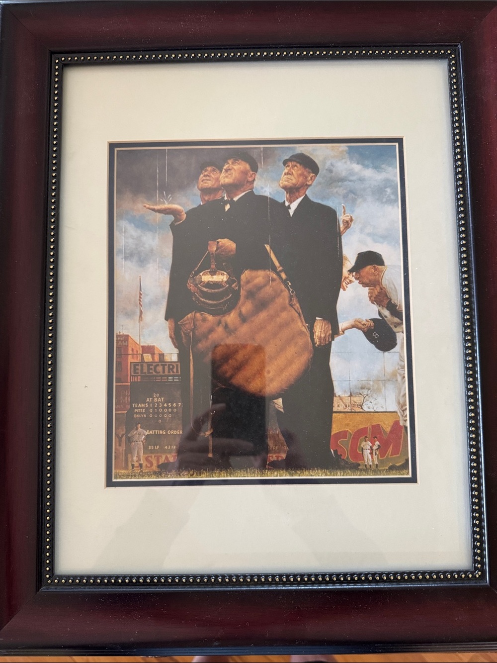 Norman Rockwell Tough Call framed print